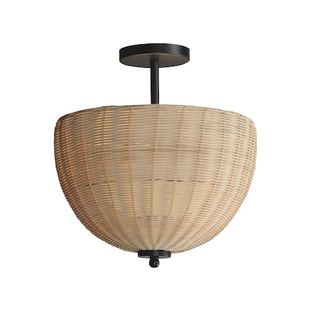 Maxim Lighting Maldives 2-Light Semi Flush/Pendant, Black 12604NABK
